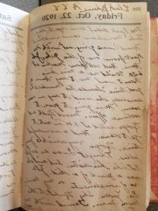 Diary entry for 22 October 1920